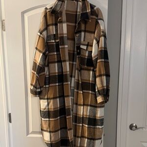 Plaid Longline Coat